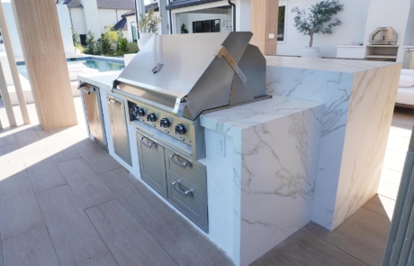Beautiful Neolith Outdoor Kitchen created by Natural Stone Designs.
